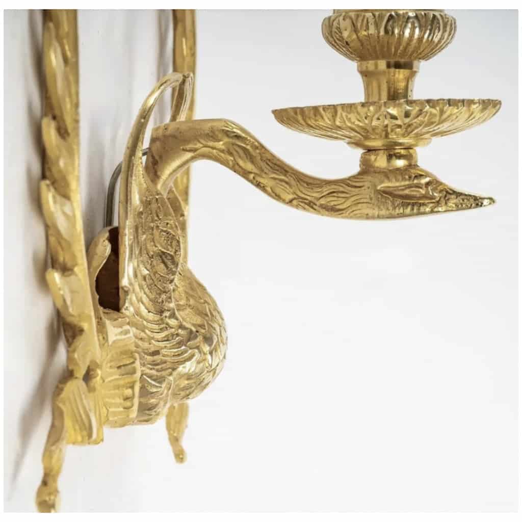 1970 Pair of Maison Roche Lyre Sconces 4