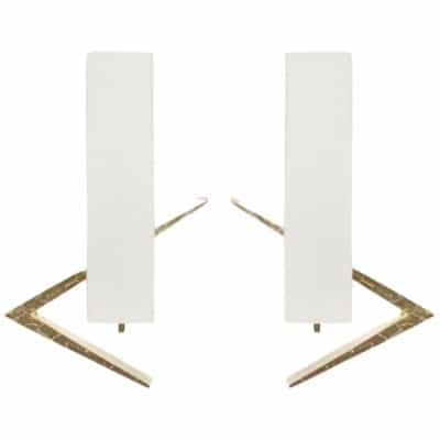 1960 Pair of sconces from Maison Arlus in gilded bronze