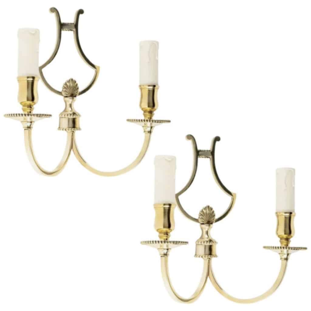 1960, Pair of "Lyre" Sconces Maison Honoré 3