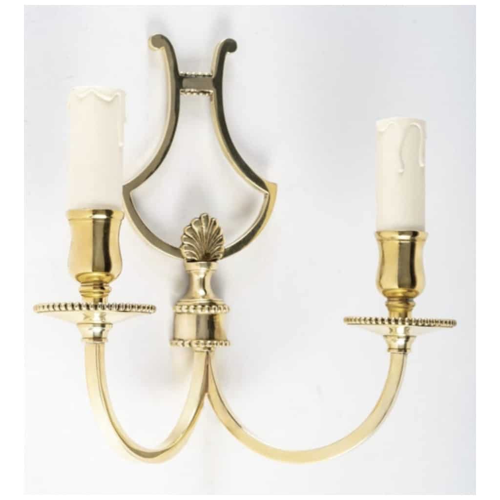 1960, Pair of "Lyre" Sconces Maison Honoré 5