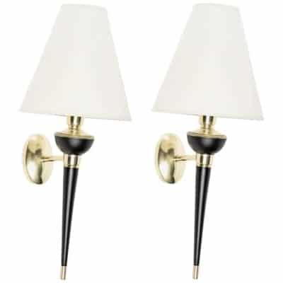 1950 Pair of Maison Arlus wall sconces