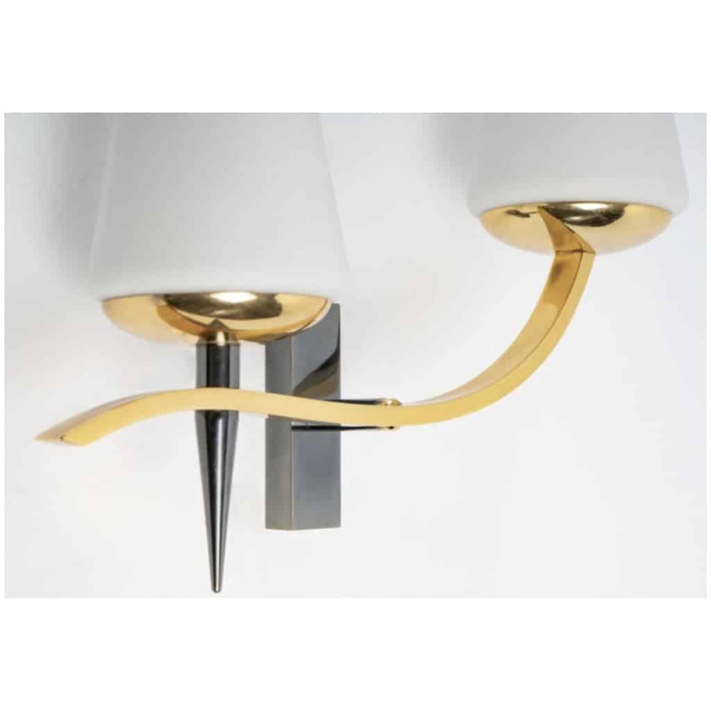 1950 Pair of asymmetrical sconces from Maison Arlus 6