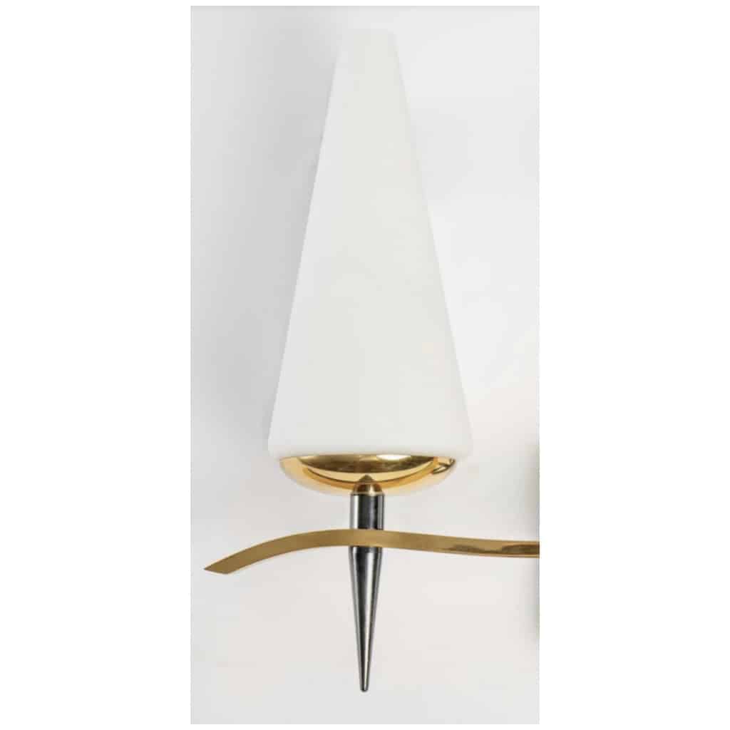 1950 Pair of asymmetrical sconces from Maison Arlus 5