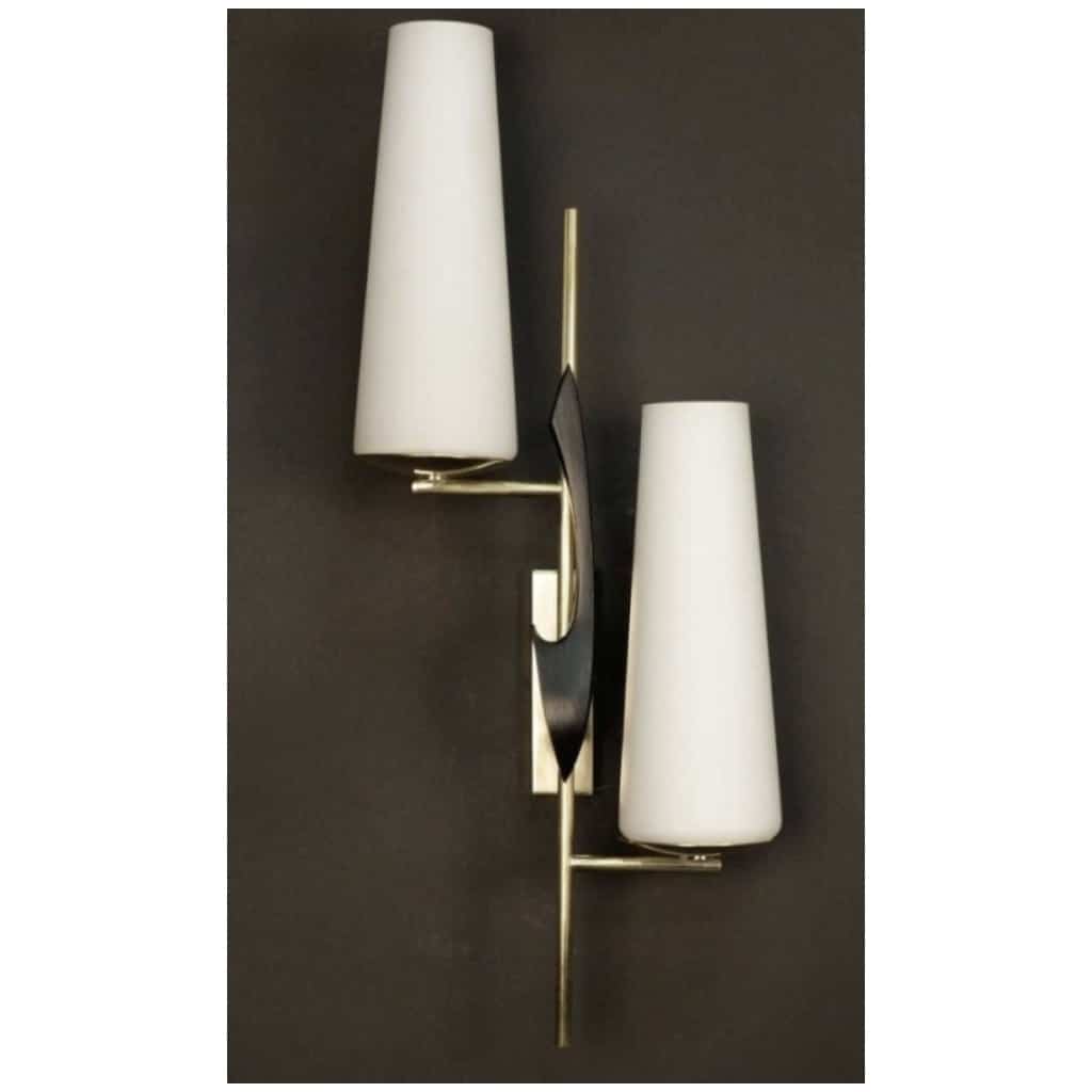 1950 Pair of asymmetrical sconces from Maison Arlus 6