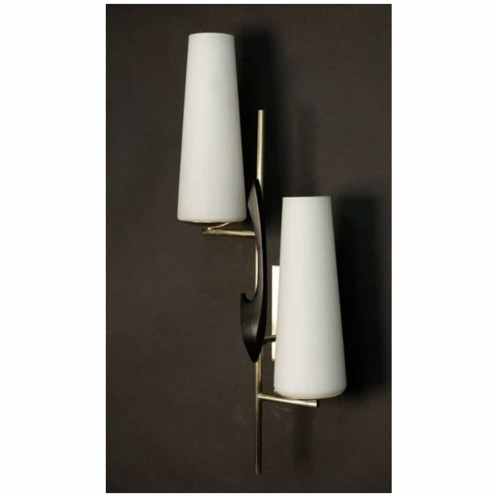 1950 Pair of asymmetrical sconces from Maison Arlus 4