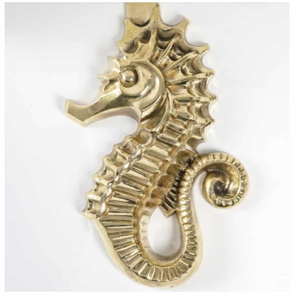 1940 Paire d’Appliques murales en bronze « Hippocampe » de Marcel Guillemard 5