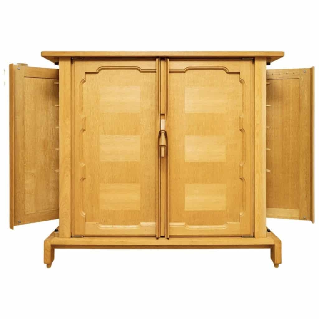 1950 Low cabinet in light oak model 'Bouvine' by Guillerme and Chambron by Your House 6
