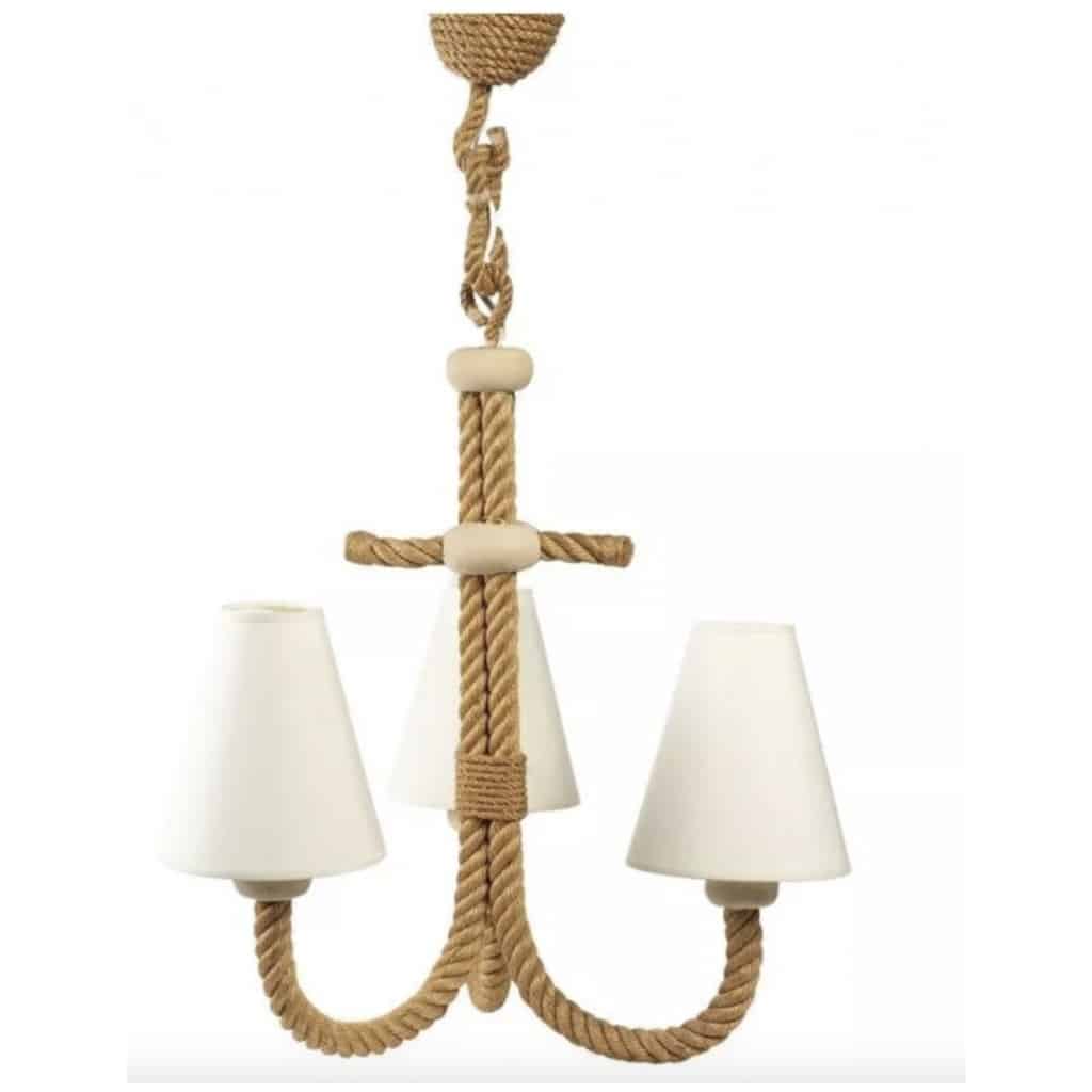 1950 “Ancre Marine” rope chandelier by Audoux Minet 3