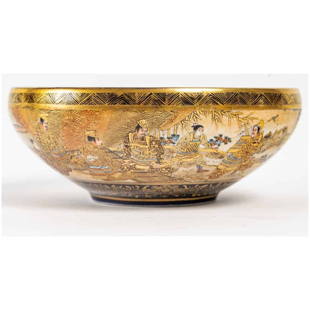 Japanese Satsuma Earthenware Bowl by Kinkozan 7