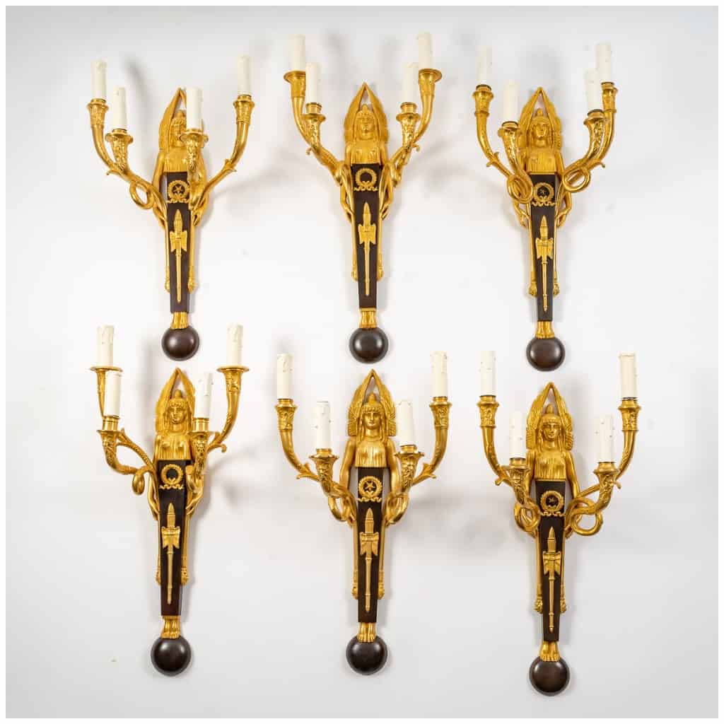 Suite of six 1st Empire style sconces. 3