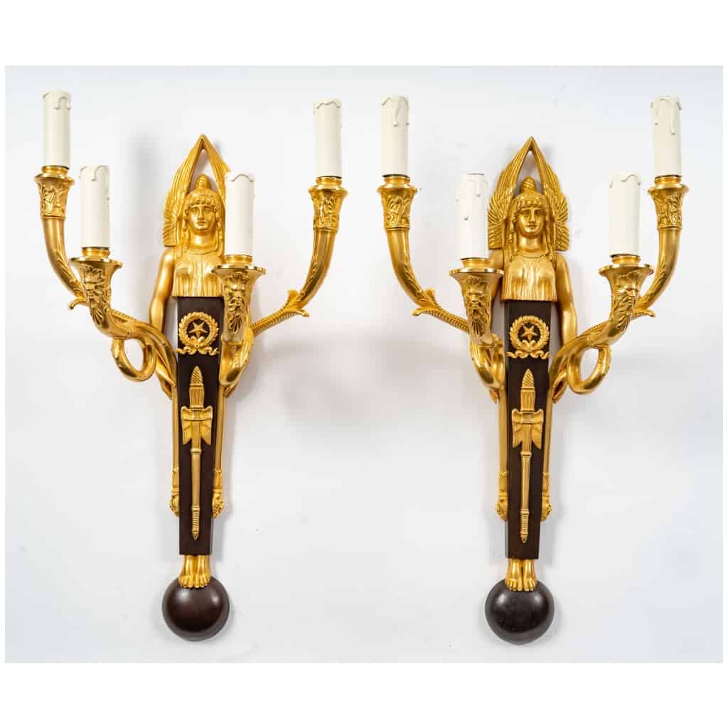 Suite of six 1st Empire style sconces. 6