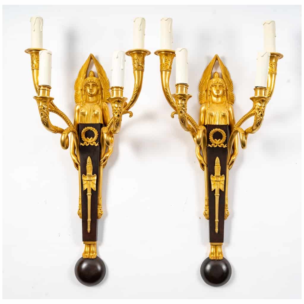 Suite of six 1st Empire style sconces. 7