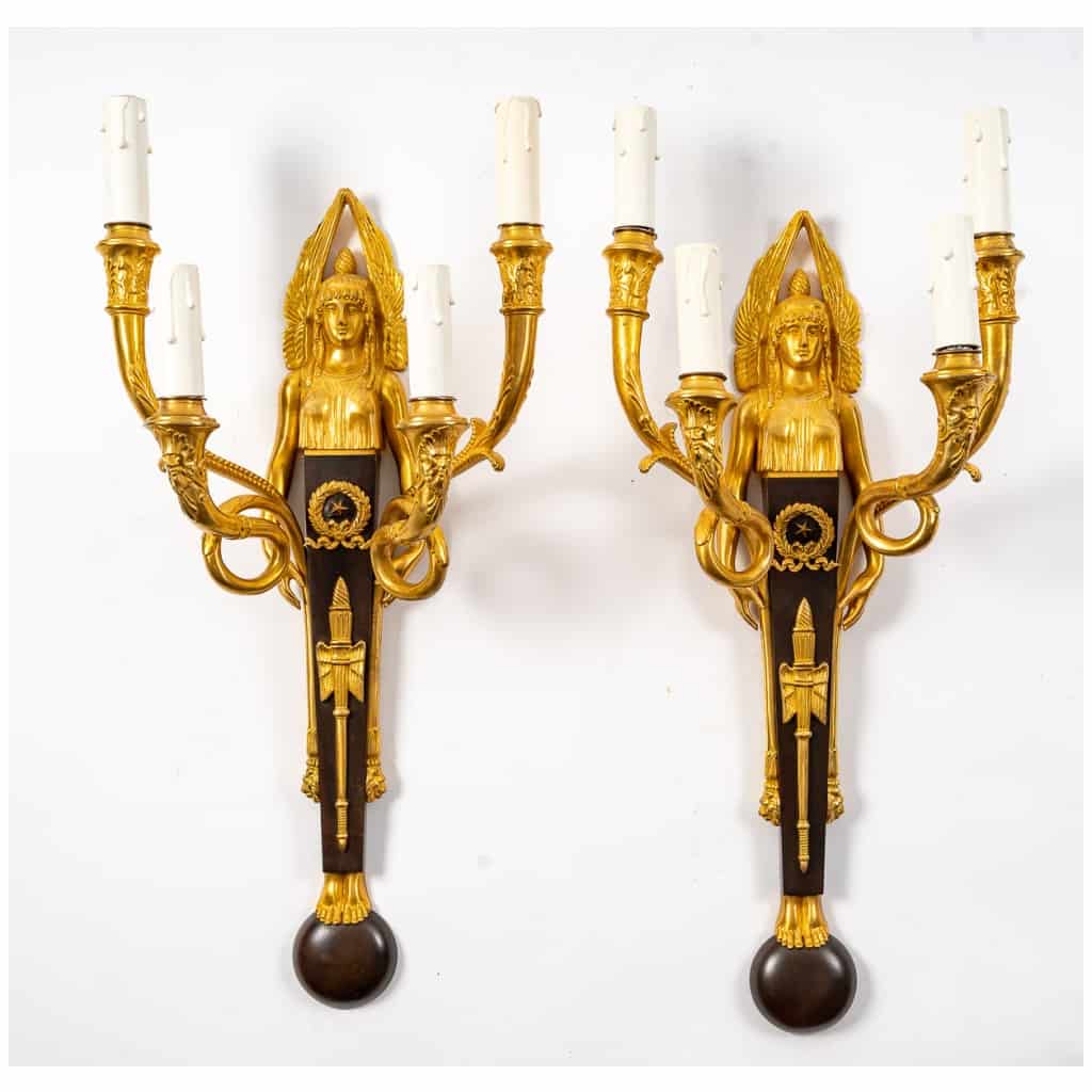 Suite of six 1st Empire style sconces. 8