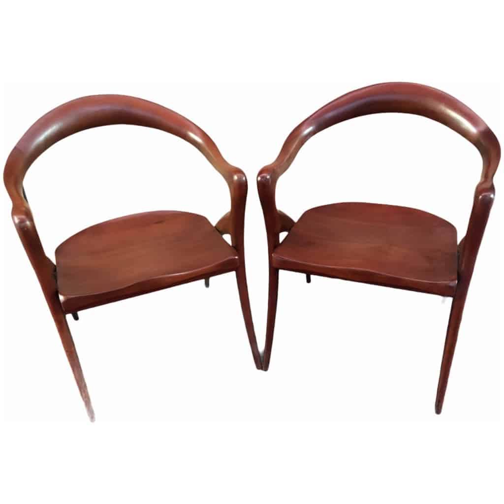 Pair Of Mahogany Armchairs By Olivier De Schrijver Ode To Women 8