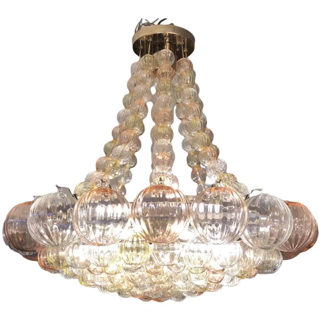 Lustre Murano / Veronese Soucoupe à Armature En Métal Ornementé De Boules De Verre Soufflé 8