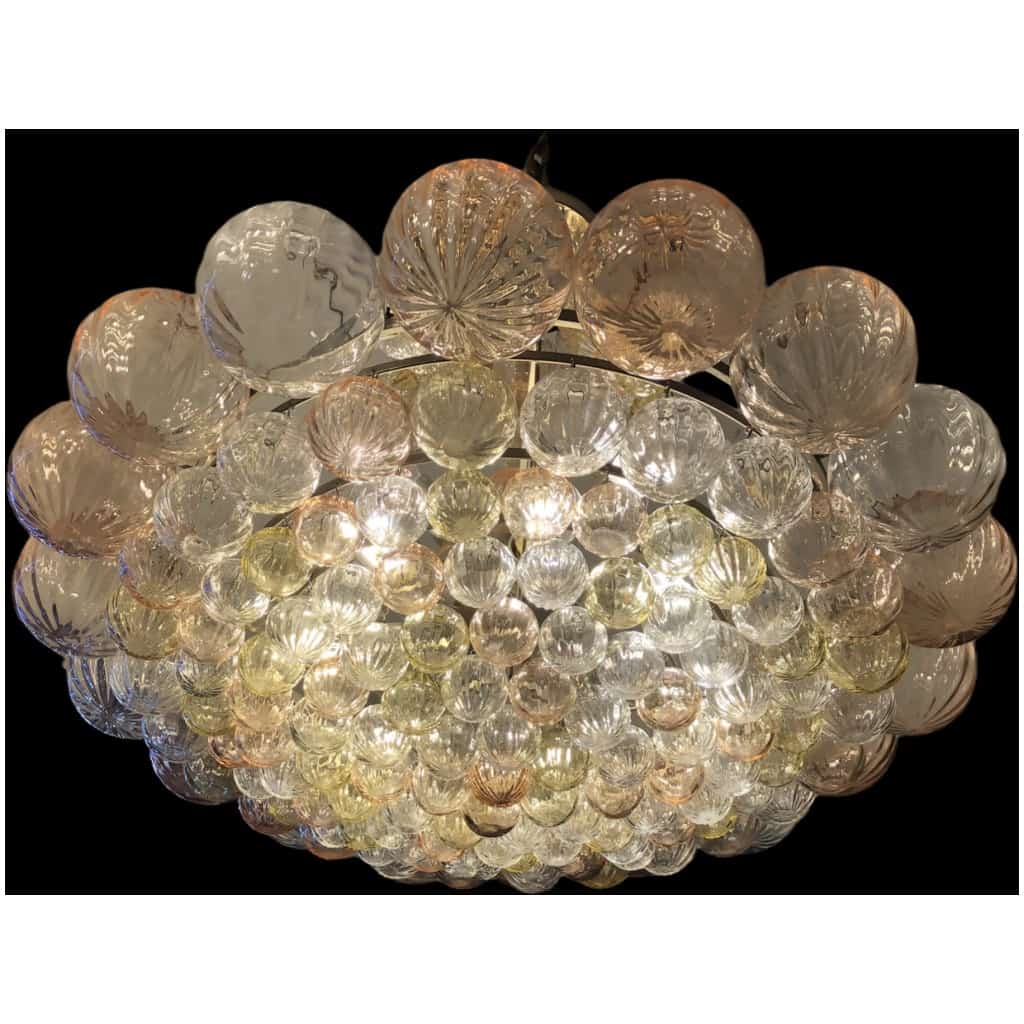 Lustre Murano / Veronese Soucoupe à Armature En Métal Ornementé De Boules De Verre Soufflé 5