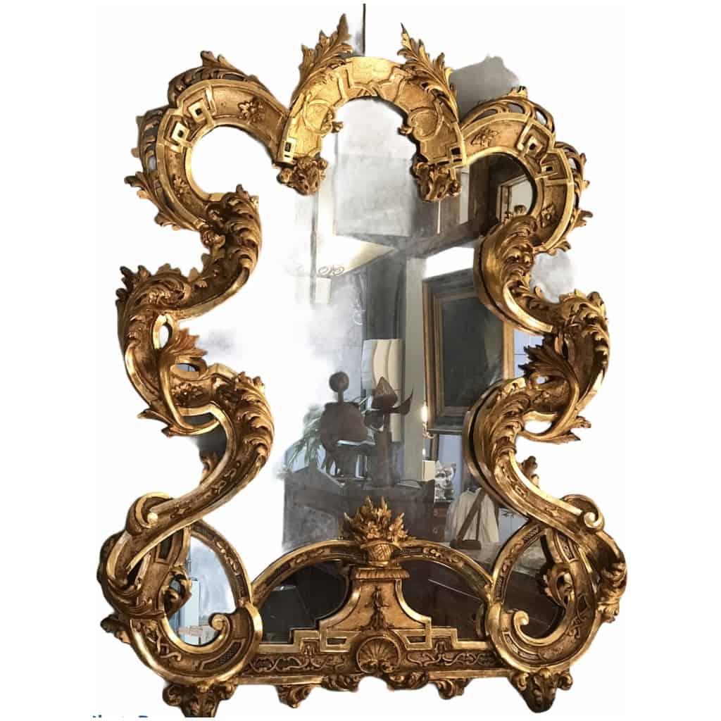 Rocaille Mirror In Golden Wood 19th 3
