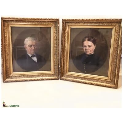 French School pair of framed pastels, 40 cm x 48 cm (XIXe) 3