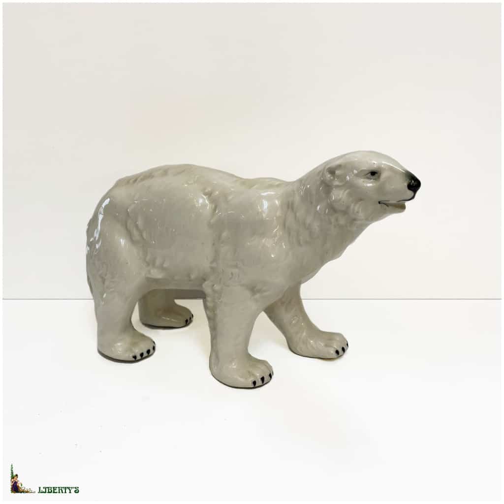 Glazed earthenware bear, width. 25 cm, (Deb. 3th) XNUMX