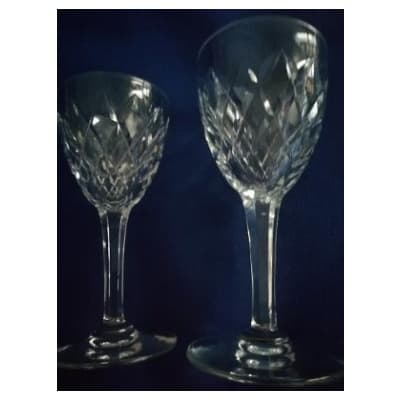 SERIES OF 24 LORRAINE CRYSTAL GLASSES (model ~ similar to the Saint Louis Monaco model)