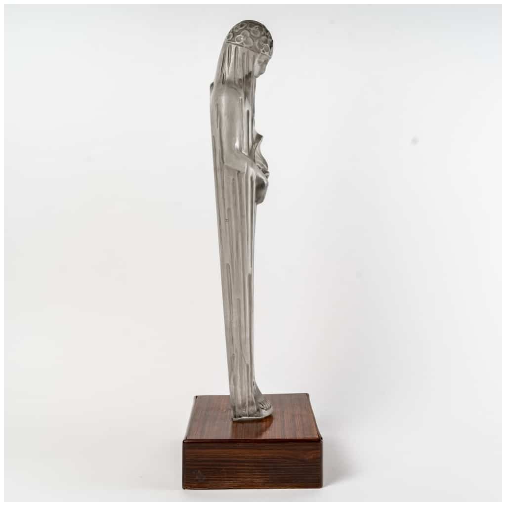 1924 René Lalique – Statue Source De La Fontaine Galatée Verre Base En Bois 5