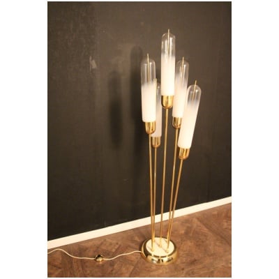 Mid-century Murano glass and brass floor lamp by Carlo Nason for Mazzega 3