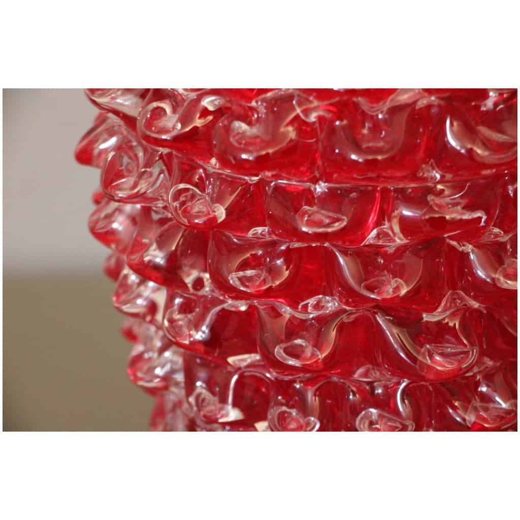 Old Ruby Rostrato Red Murano Glass Vase 11