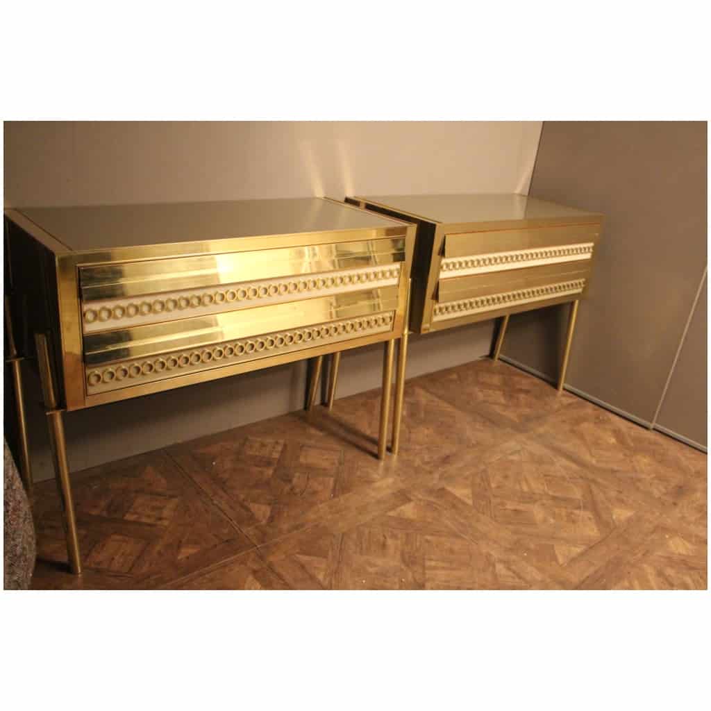 Pair of Murano glass and brass chests of drawers 13
