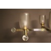 Grand lustre ovale en laiton et verre de Murano champagne 28