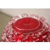 Ancien vase en verre de Murano rouge Rostrato rubis 28