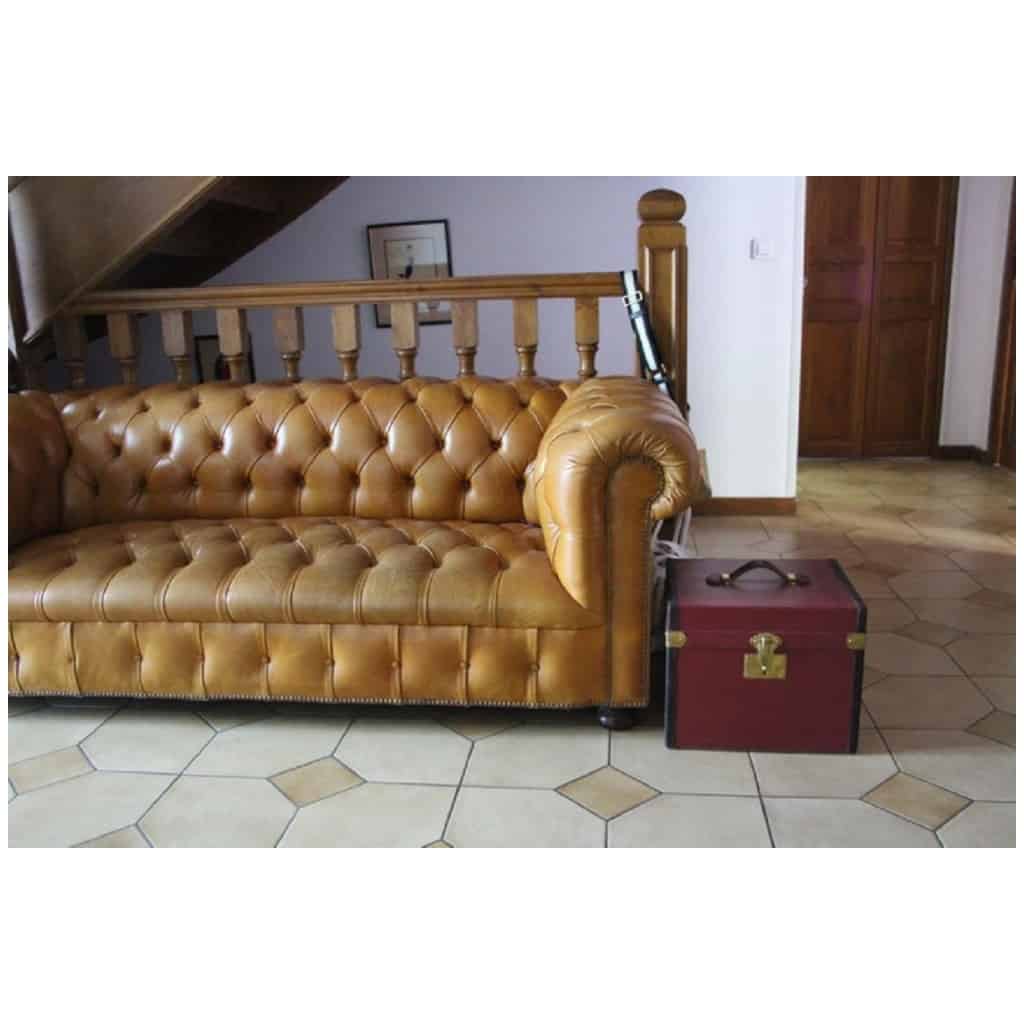 1930s French hat trunk in red canvas, cube shaped travel trunk 14