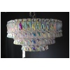 Lustre Venini en verre de Murano rose blanc et ambré 36