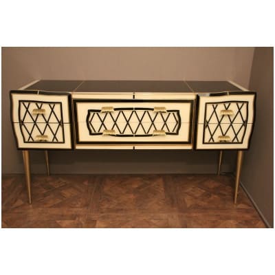 White and black Murano glass sideboard