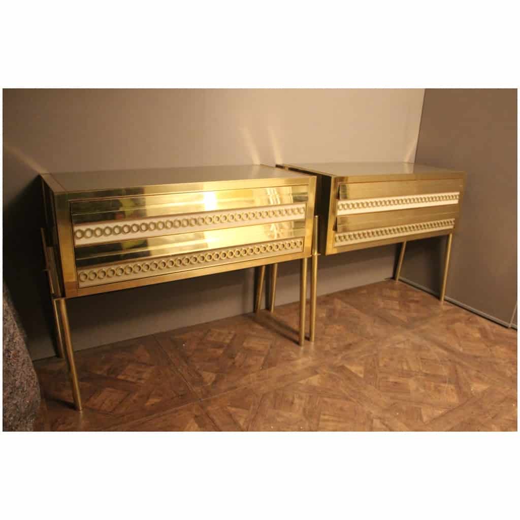 Pair of Murano glass and brass chests of drawers 17
