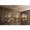 Grand lustre ovale en laiton et verre de Murano champagne 34