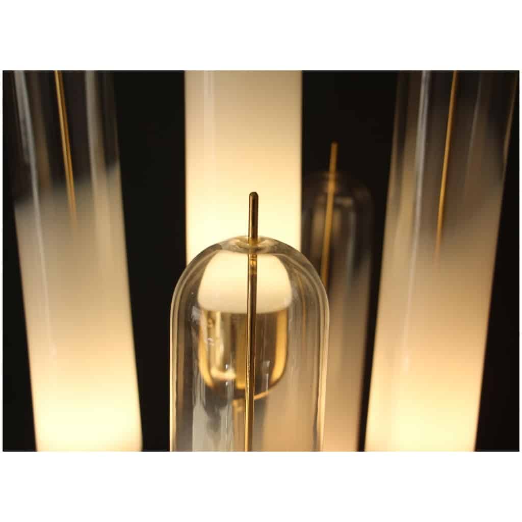 Lampadaire en verre et laiton Murano du milieu du siècle par Carlo Nason pour Mazzega 18