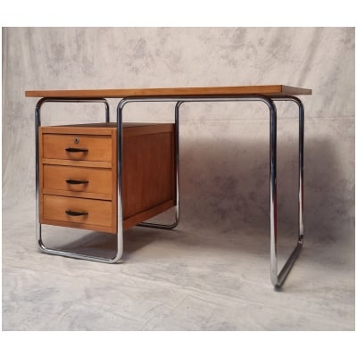 Bauhaus Desk by Rudolf Vichr – Oak – Ca 1930