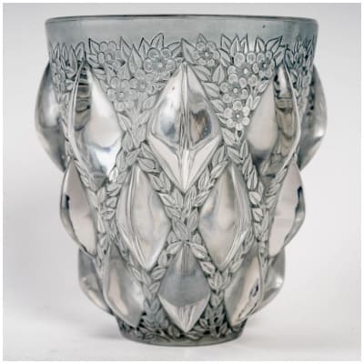 1927 René Lalique – Rampillon Vase White Glass with Blue Patina