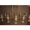 Grand lustre ovale en laiton et verre de Murano champagne 21