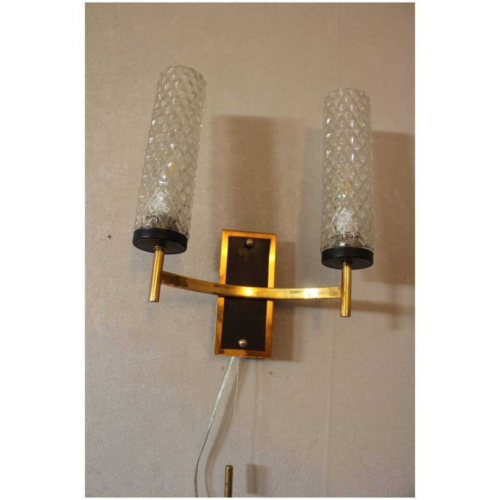 Pair of vintage Maison Lunel sconces from the 1950s 6