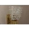 Paire d’Appliques en Verre Murano Rostrato par Barovier e Toso, Verre Clair 22