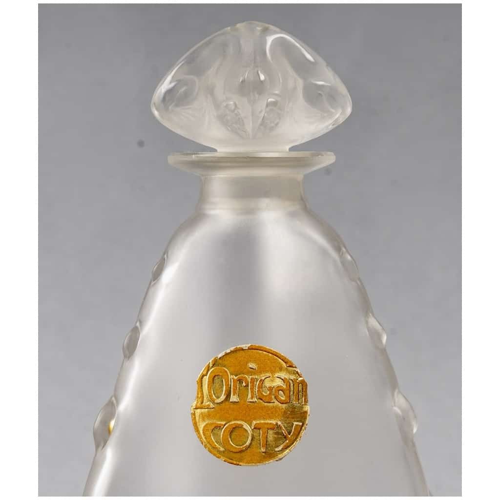 1912 René Lalique – 3 Flacons L’Origan Verre Blanc Pour Coty 10