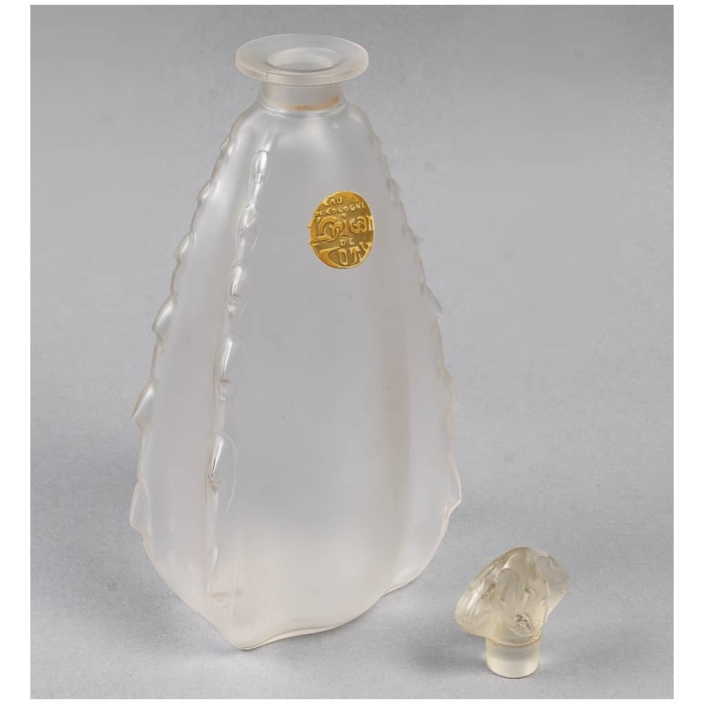 1912 René Lalique – 3 White Glass Oregano Bottles For Coty 7