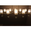 Grand lustre ovale en laiton et verre de Murano champagne 23
