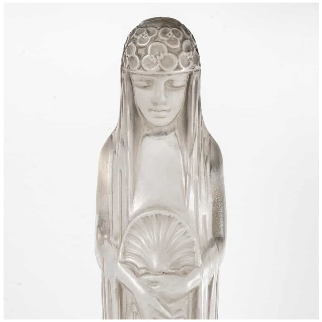 1924 René Lalique – Statue Source De La Fontaine Galatée Verre Base En Bois 6