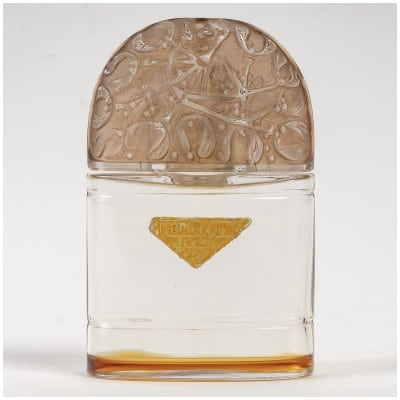 1926 René Lalique – Flacon Sous Le Gui Verre Blanc Patiné Sépia Pour Jean De Parys