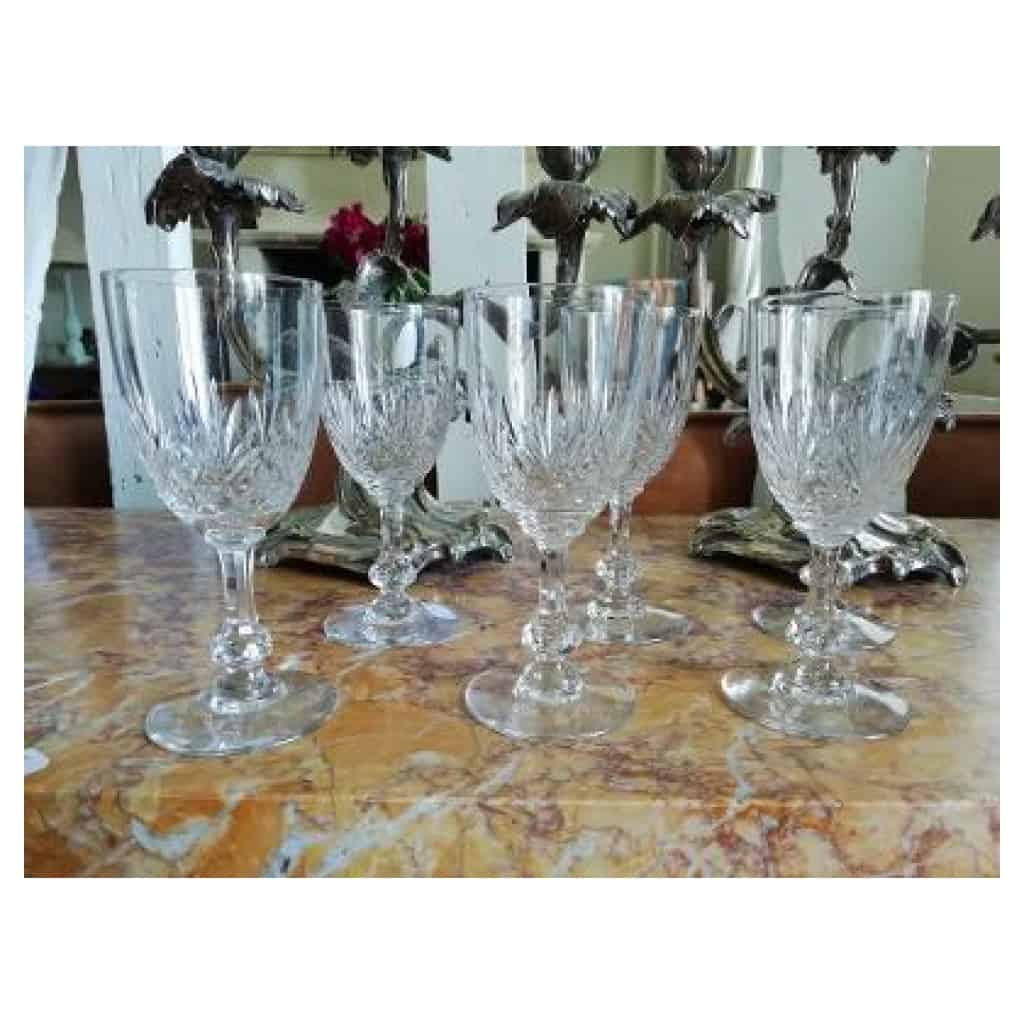 6 WHITE WINE GLASSES in SAINT LOUIS crystal, Massenet model, in perfect condition 3