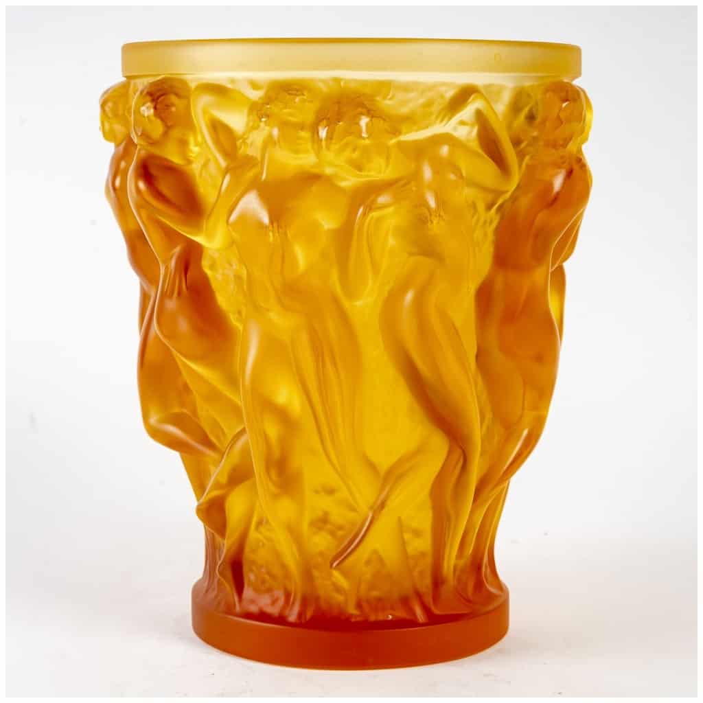 2007 Lalique France – Vase Bacchantes Cristal Ambre Numéroté – Neuf 4