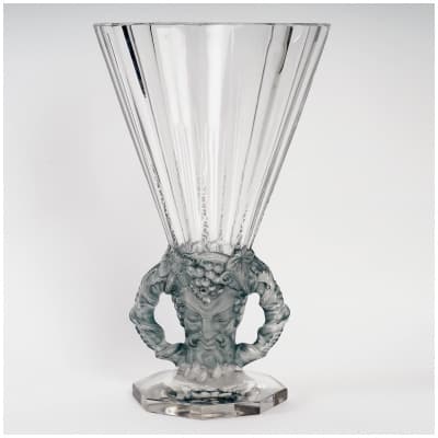 1931 René Lalique – Vase Faune Cristal Patiné Bleu