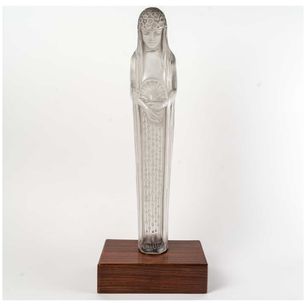 1924 René Lalique – Statue Source De La Fontaine Galatée Verre Base En Bois 3